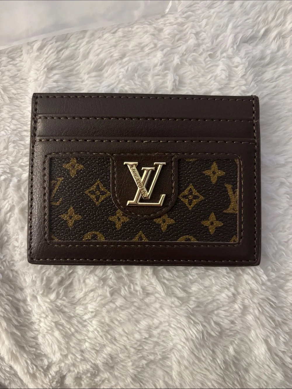 Brand New ! ( FASHION )Monogram Brown Leather Card Holder